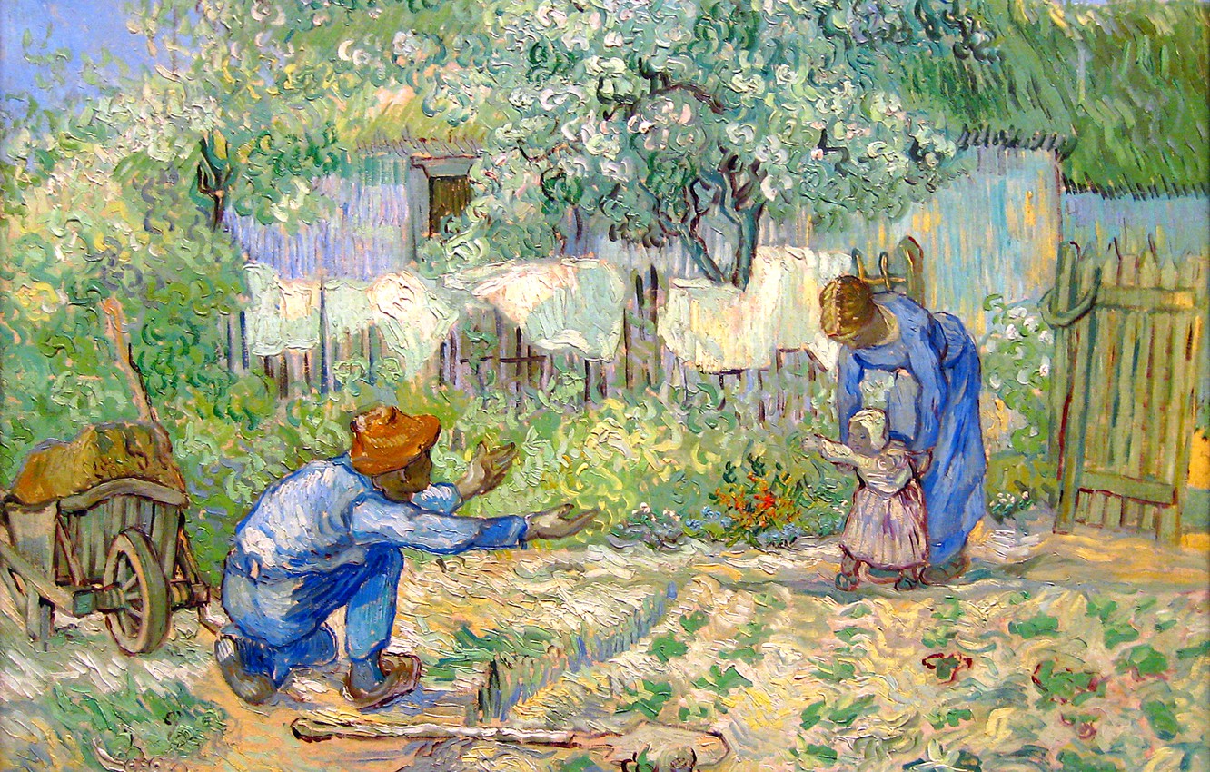 Photo Wallpaper Love, Child, Picture, Family, Father, - Van Gogh Love Paintings - HD Wallpaper 