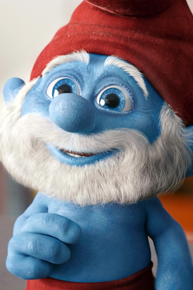 Com Apple Wallpaper Papa-smurf Iphone4 - Smurf Wallpaper Iphone - HD Wallpaper 