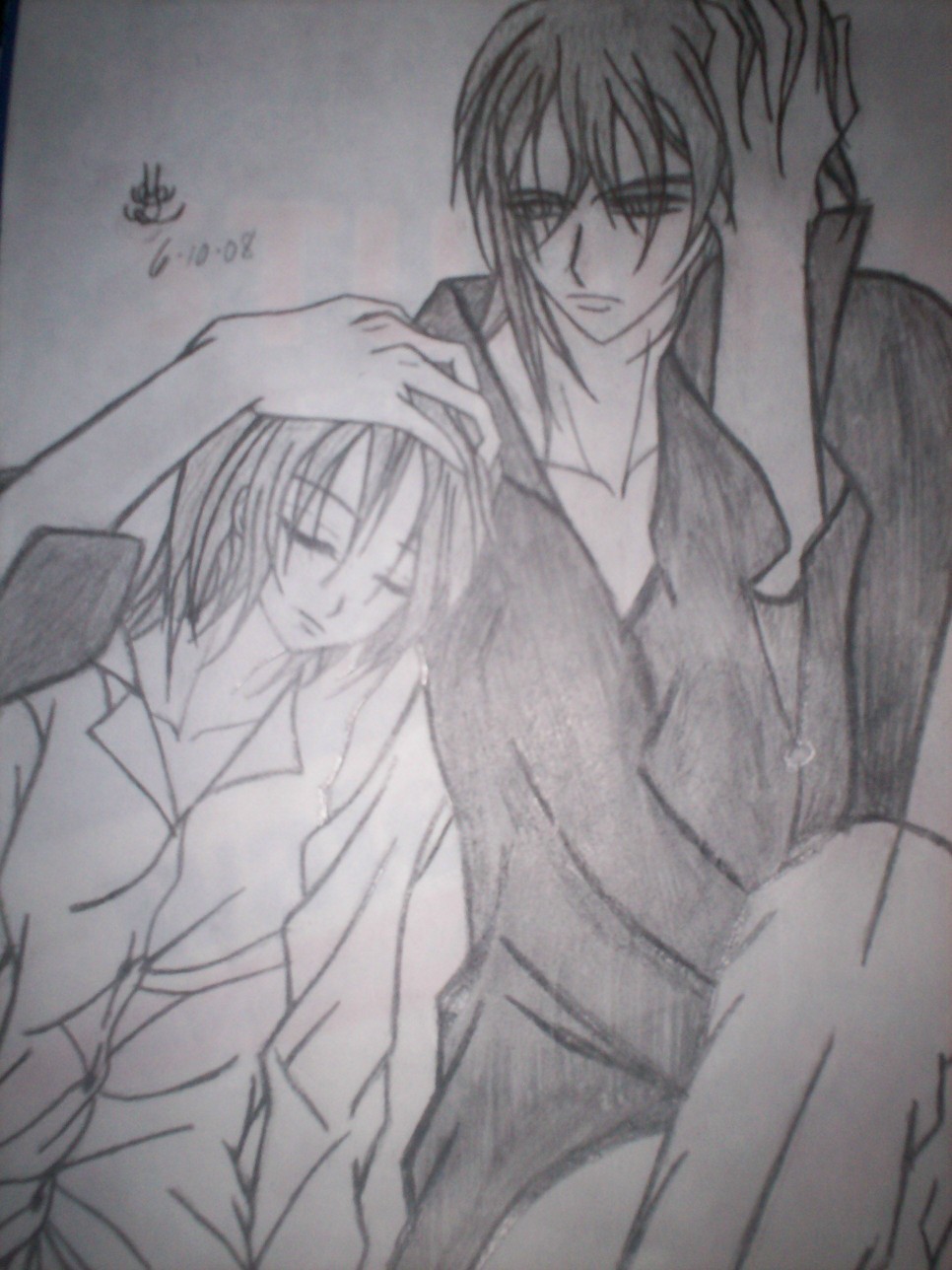 Wallpaper Sketsa - Vampire Knight Kaname - HD Wallpaper 