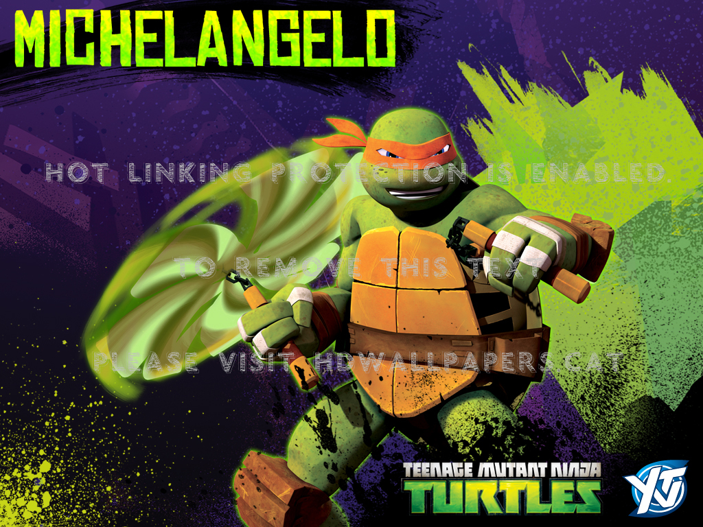 Tmnt 2012 Michelangelo Wallpaper Tv Series - Nickelodeon Teenage Mutant Ninja Turtles Michelangelo - HD Wallpaper 