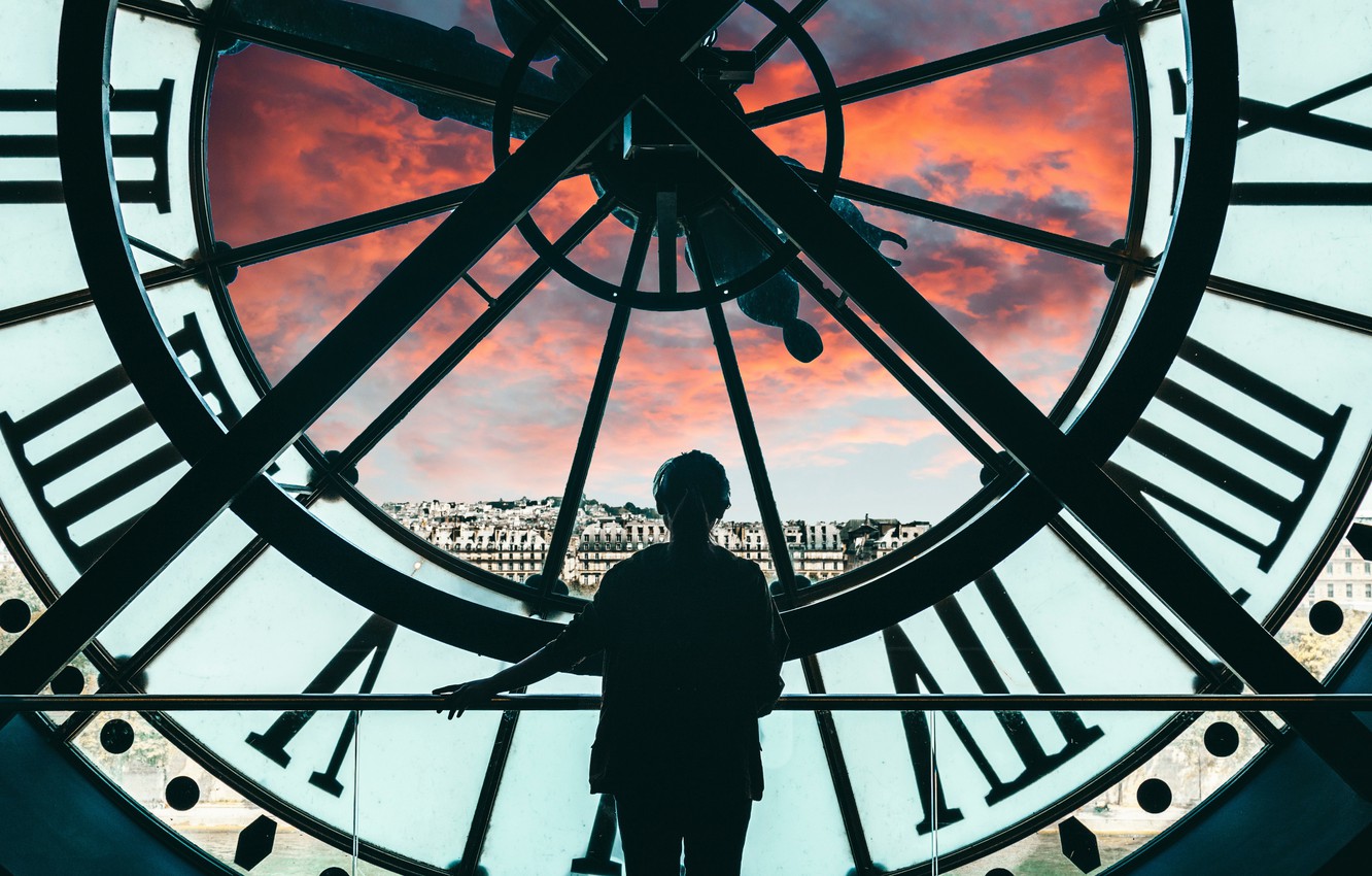 Photo Wallpaper Girl, Paris, Sky, Girls, Sunset, France, - Musée D'orsay - HD Wallpaper 