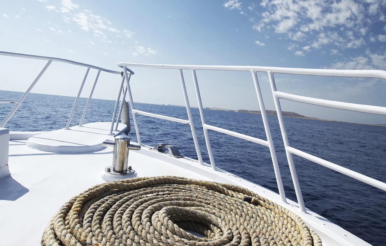 Photo Wallpaper Sea, Yacht, Rope, Breeze - Канат Для Яхт - HD Wallpaper 