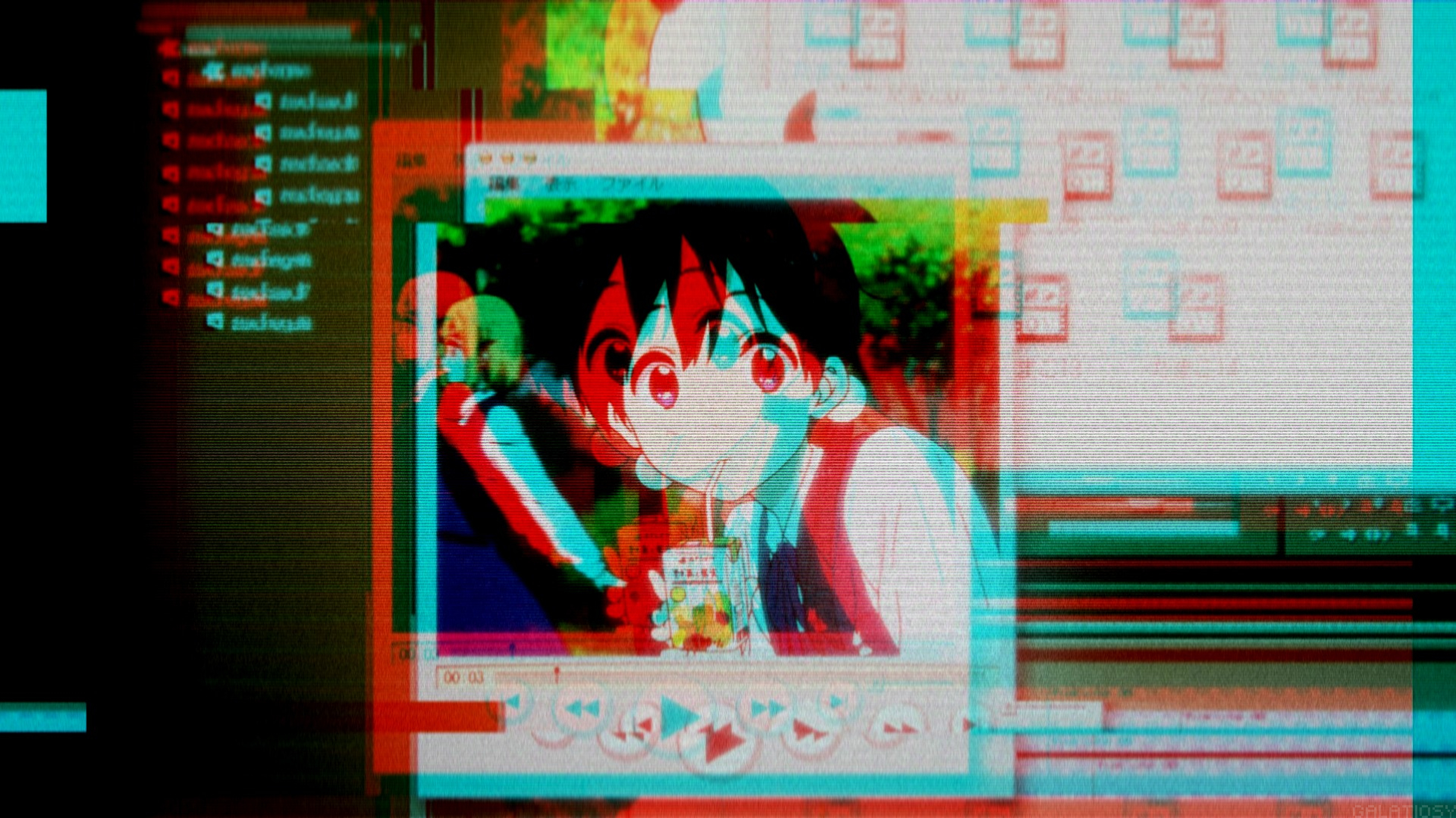 Anime Girl Vhs Glitch 4k Ultra Hd Wallpaper - Glitch Anime Girl - 3840x2160  Wallpaper 