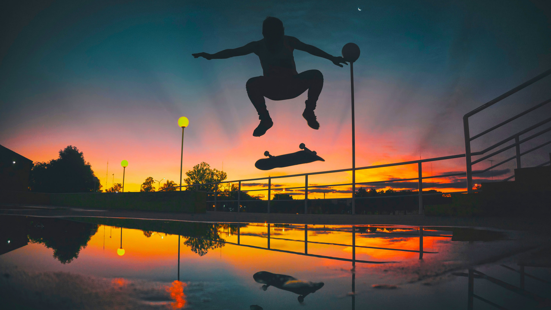 Man, Skateboarding, Sports, Sunset, Silhouette, Wallpaper - Skateboard Wallpaper Iphone - HD Wallpaper 