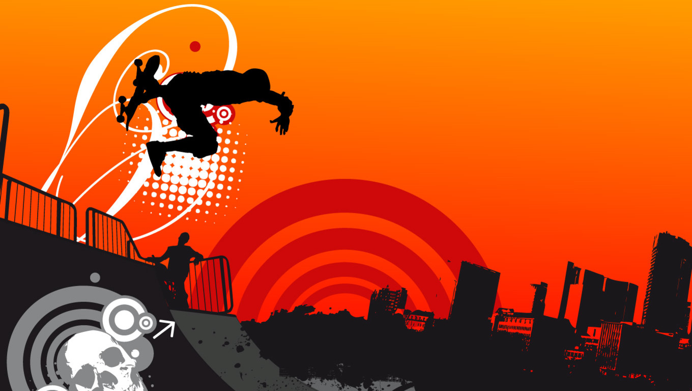 Skateboarding Wallpaper Hd - Skater Background - 1360x768 Wallpaper