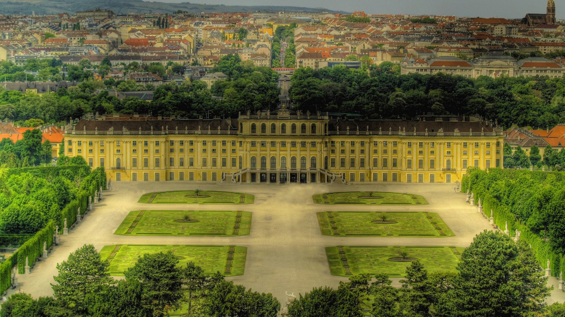 Majestic Schonbrunn Palace In Vienna Hdr Hd Desktop - Schönbrunn Palace - HD Wallpaper 