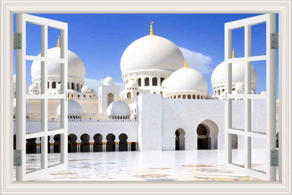 Greathomeart Muslim Islamic White Building 3d Window - Sheikh Zayed Mosque - HD Wallpaper 