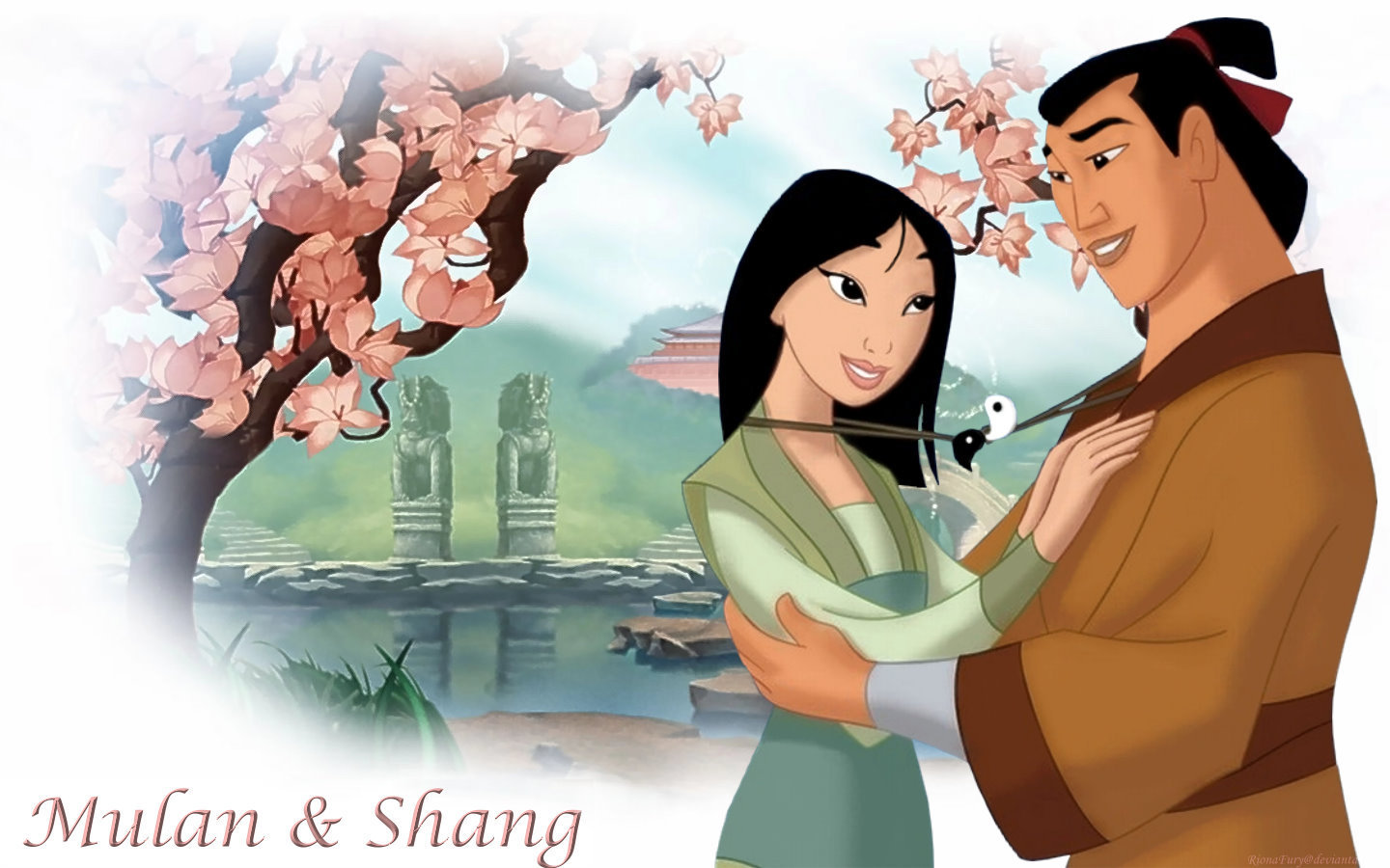 Disney Couple Mulan And Shang - Mulan Et Shang Disney - HD Wallpaper 