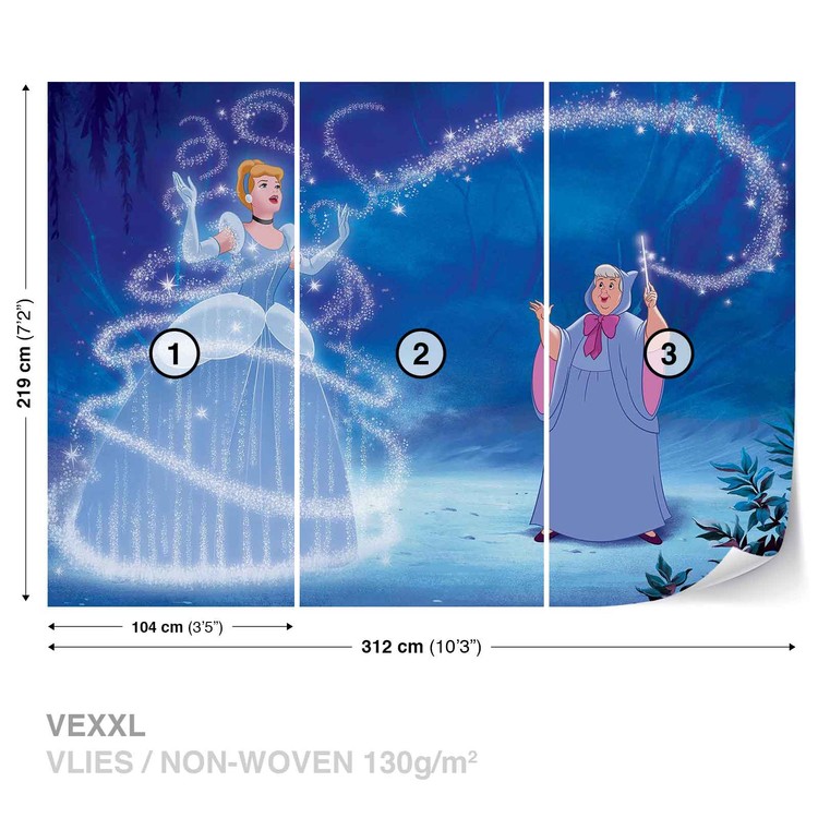 Disney Princesses Cinderella Wallpaper Mural - Cinderella Magic - HD Wallpaper 