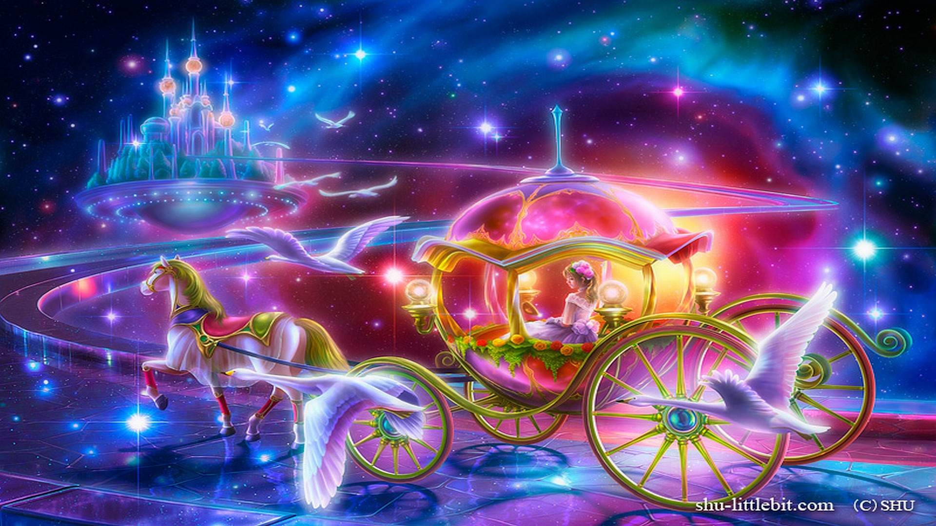 Celestial Fantasy Wallpaper 
 Data Src Cinderella Wallpaper - Cinderella Go To Palace - HD Wallpaper 