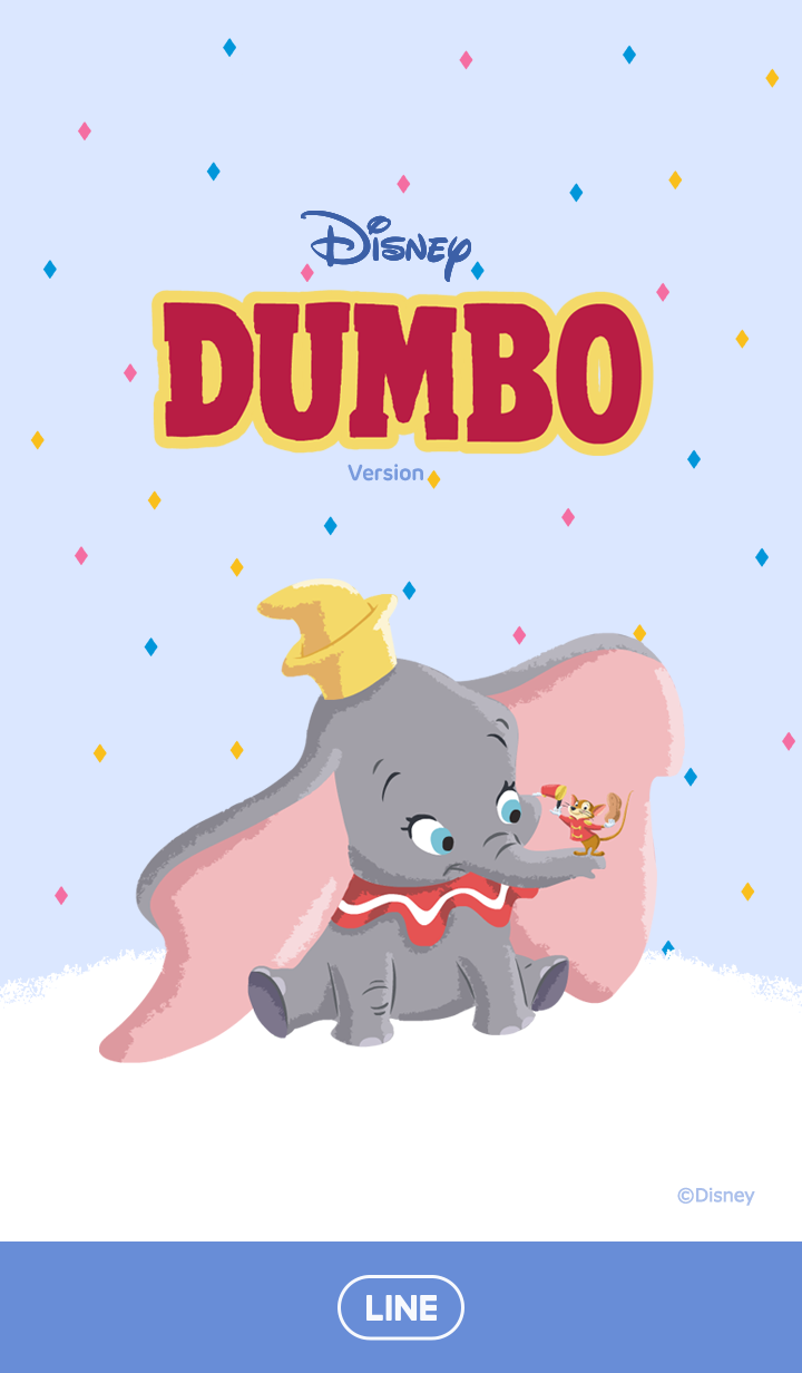 Disney, Line, And Dumbo Image - การ์ตูน ช้าง ดั ม โบ้ - HD Wallpaper 