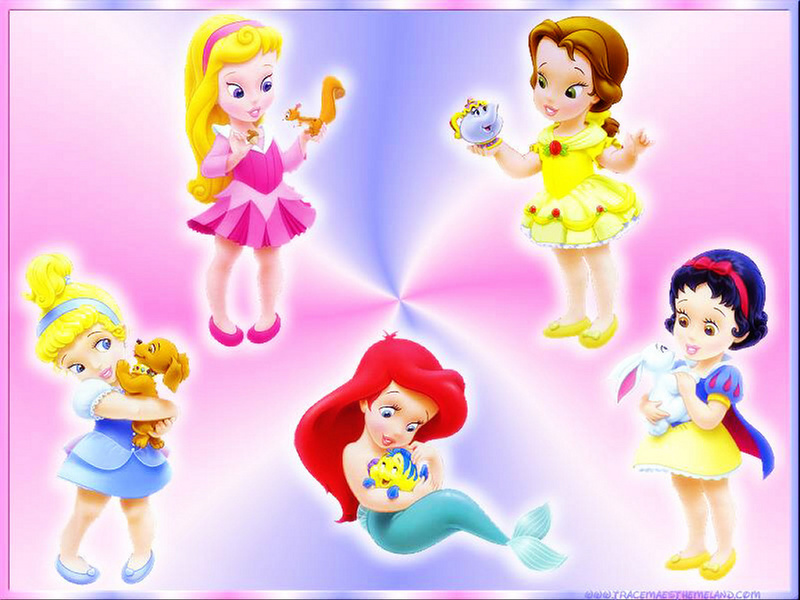 Disney Princess - Baby Disney Princess Cartoon - HD Wallpaper 