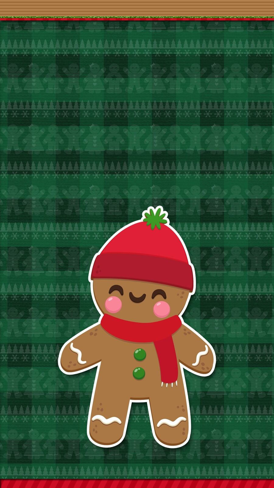 Cute Christmas Background Gingerbread - HD Wallpaper 