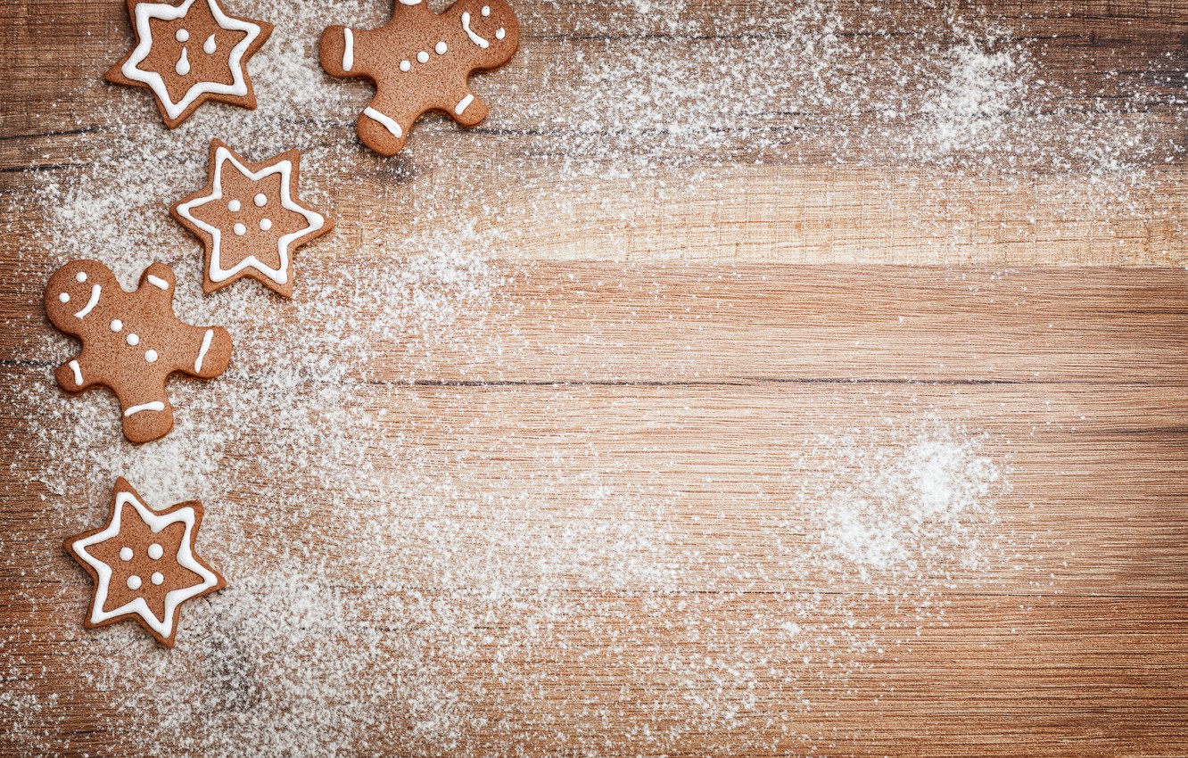 Photo Wallpaper New Year, Cookies, Christmas, Christmas, - Christmas Day - HD Wallpaper 