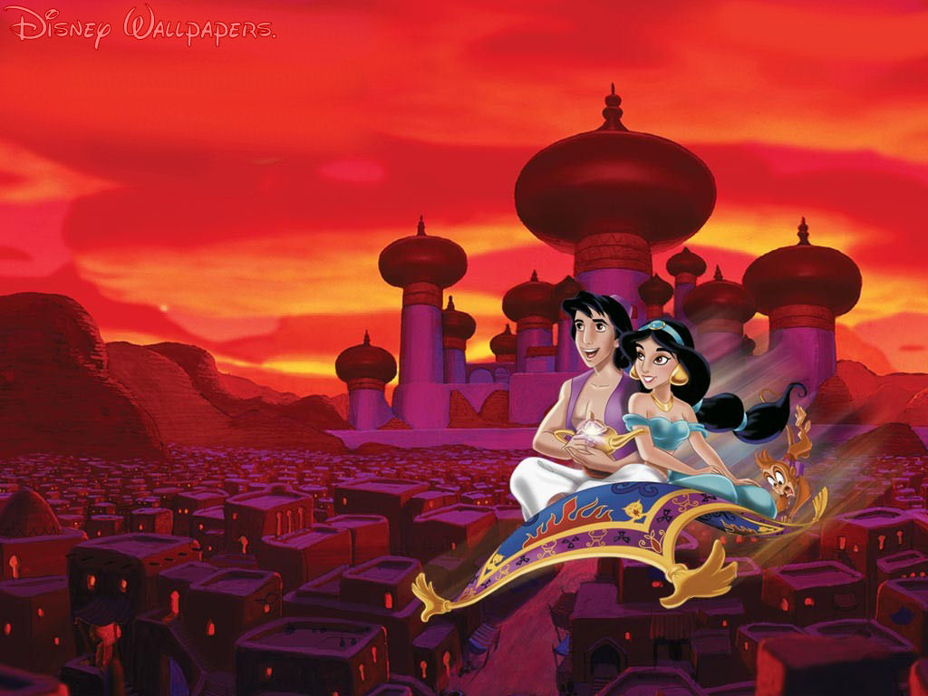 Aladdin And Jasmine - HD Wallpaper 