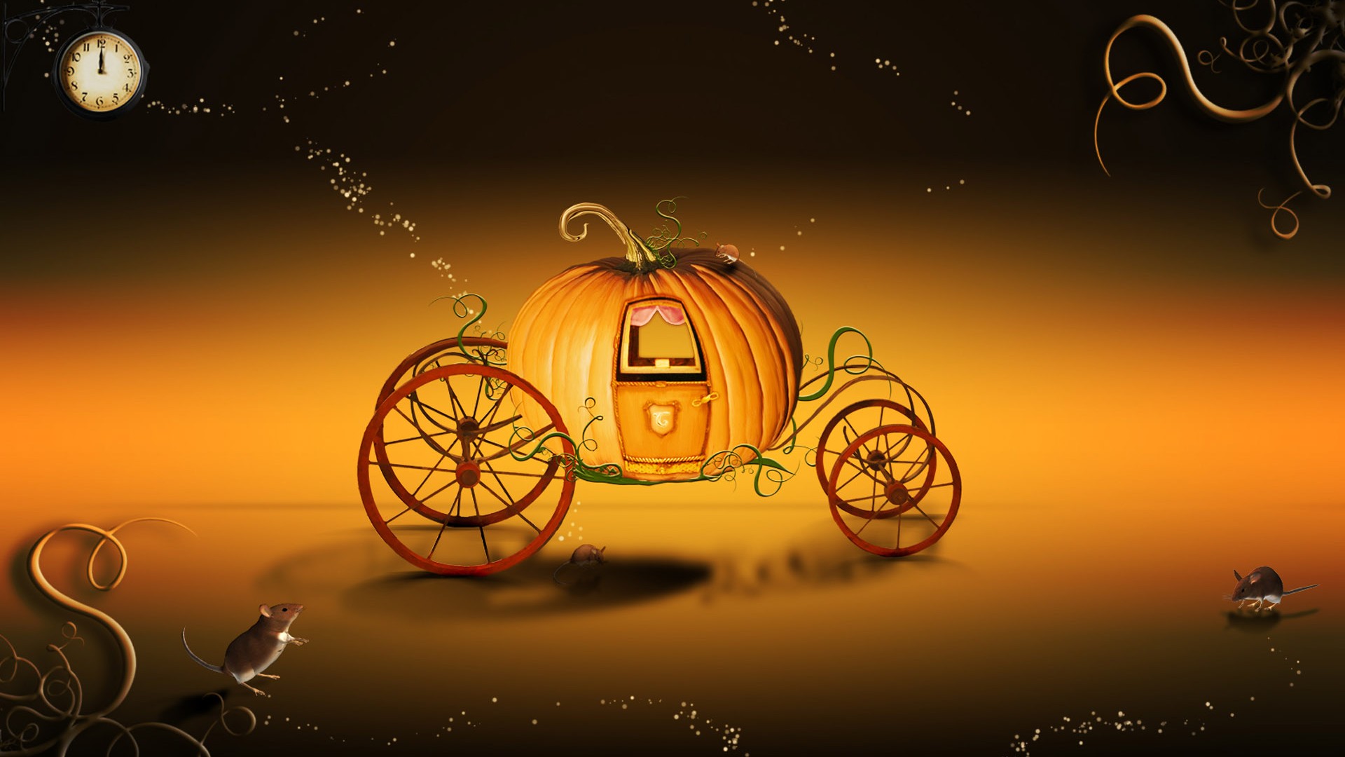 Pumpkin Carriage In Cinderella - HD Wallpaper 