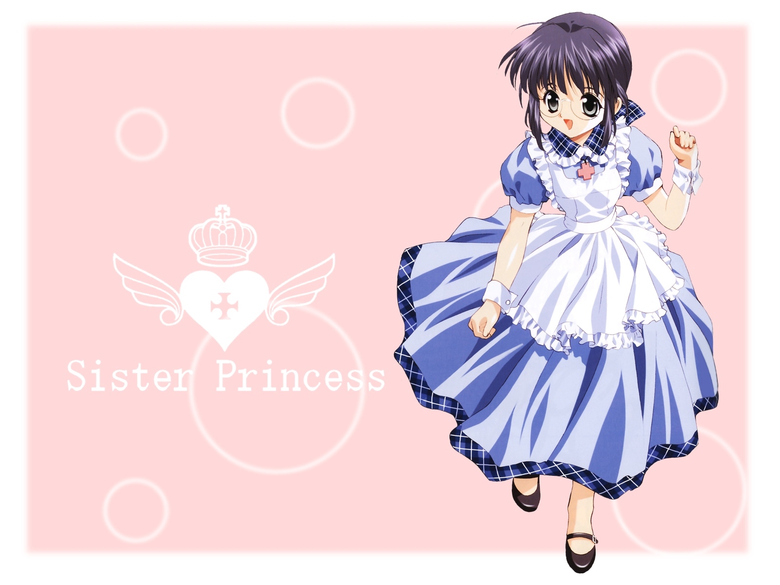 Wallpaper Sister Princess, Girl, Dress, Glasses - Glass Dress Sister Princess - HD Wallpaper 