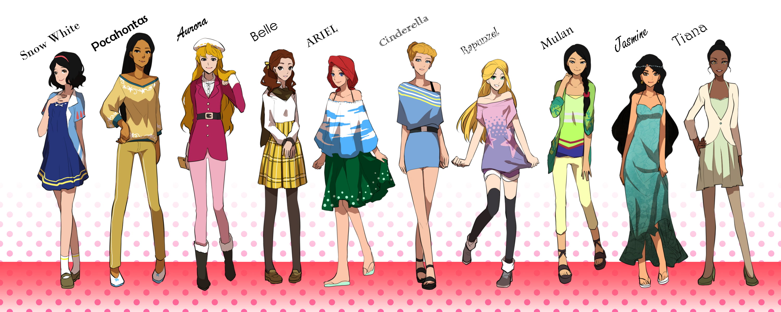 Modern Disney Fashion Sketches - HD Wallpaper 