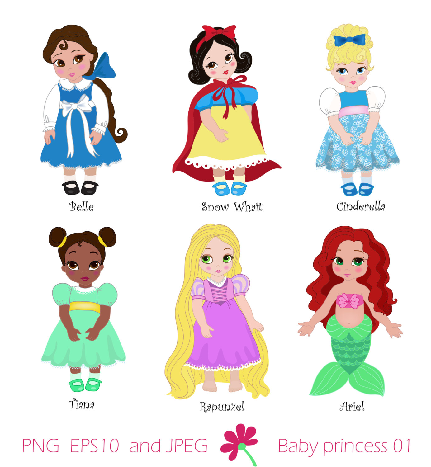 Princess Snow Baby Clipart - Easy Baby Princess Drawing - HD Wallpaper 