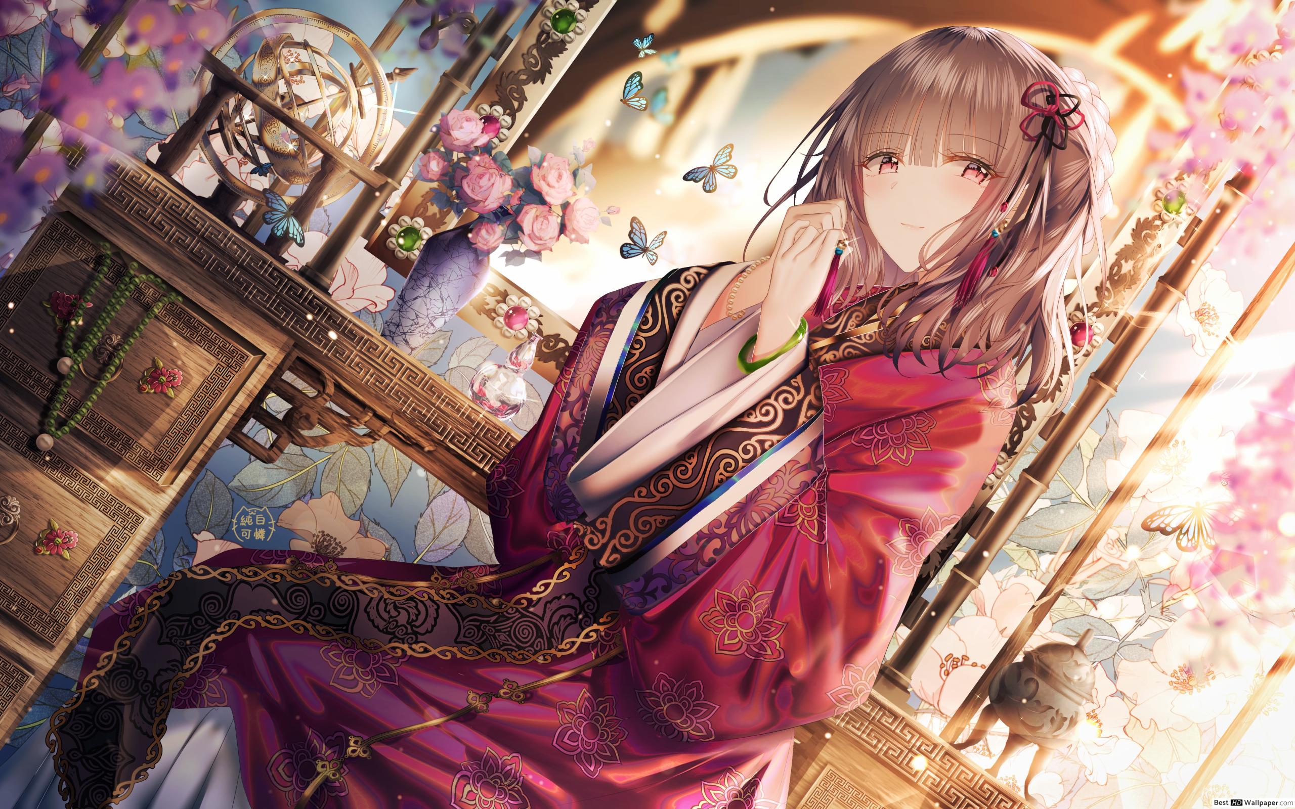 Traditional Anime Girl Chinese Dress - HD Wallpaper 