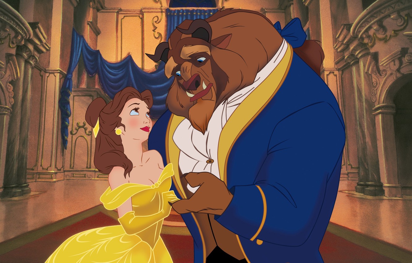 Photo Wallpaper Castle, Cartoon, Dance, Disney, Belle, - Beauty And The Beast High Resolution - HD Wallpaper 
