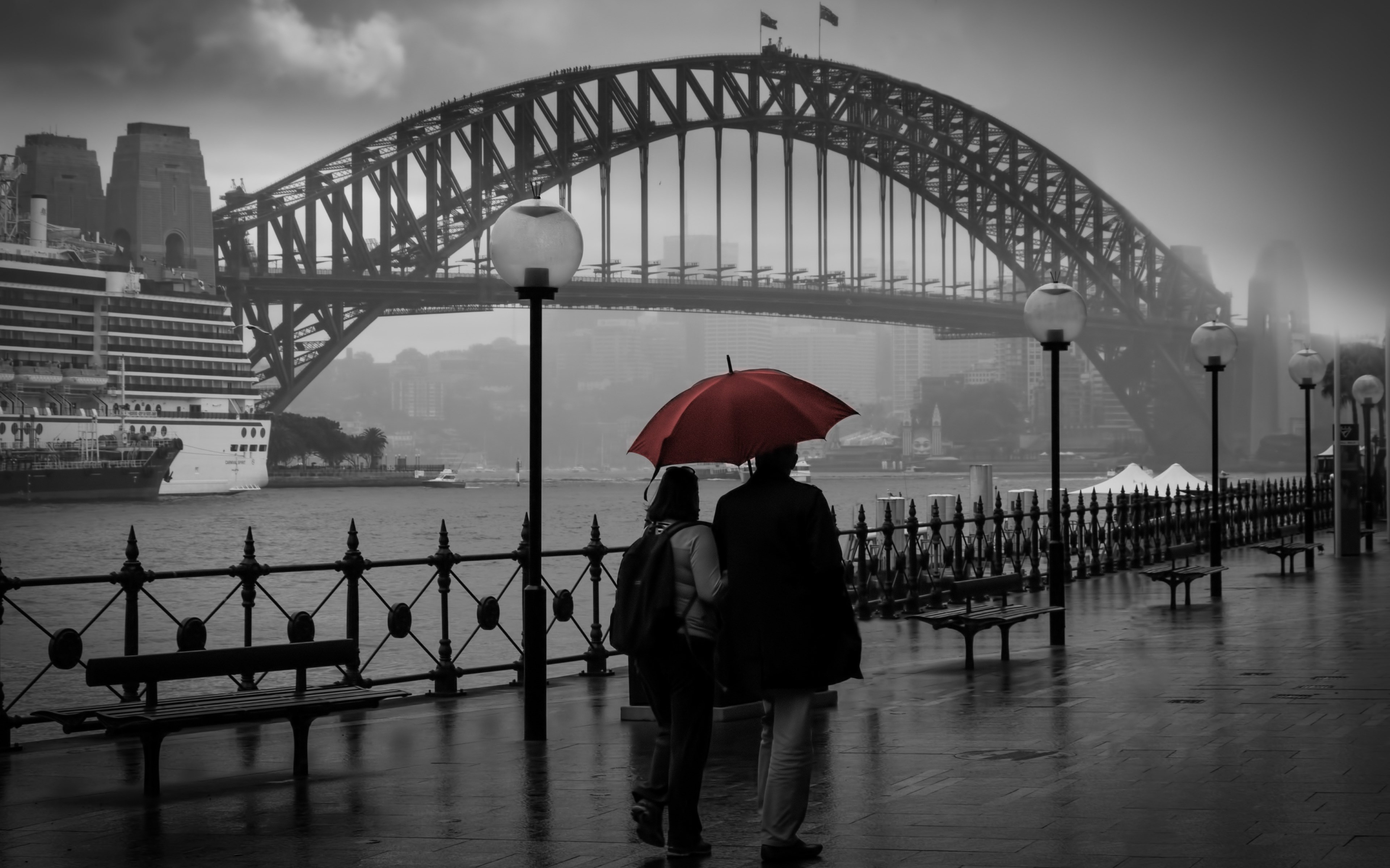 People Visiting Circular Quay, Sydney Wallpaper - Sydney Harbour Bridge - HD Wallpaper 
