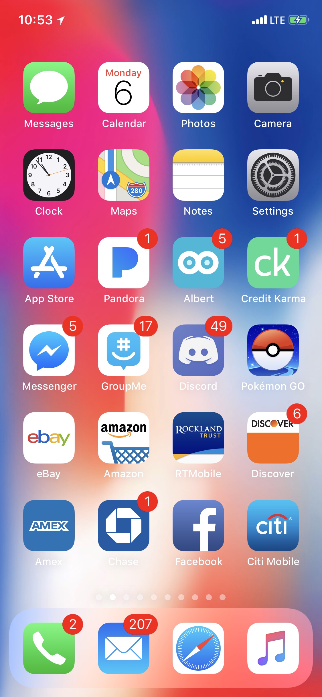 Iphone X Home Screen Layout - HD Wallpaper 