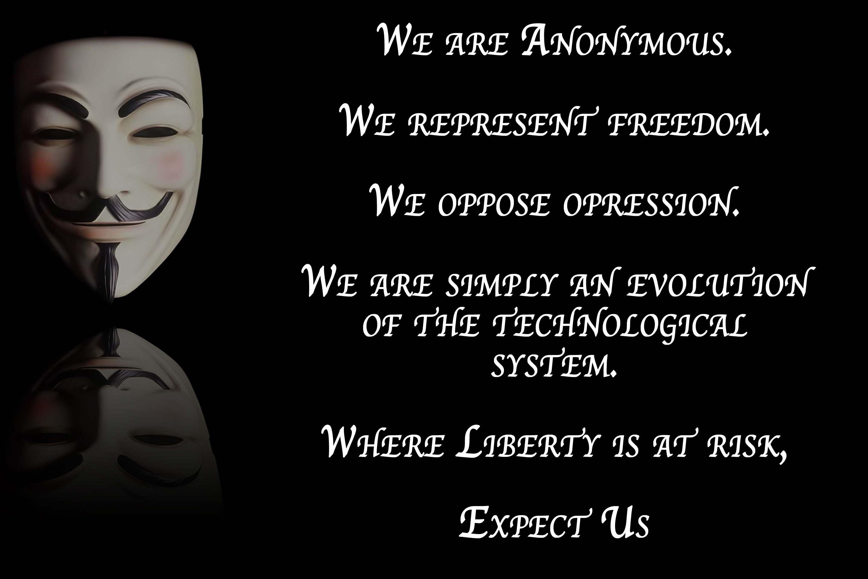 Anonymous Hacker Quotes - HD Wallpaper 