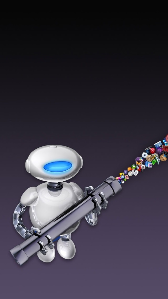 Iphone Wallpaper Apple Robot And Icon - Automator - HD Wallpaper 