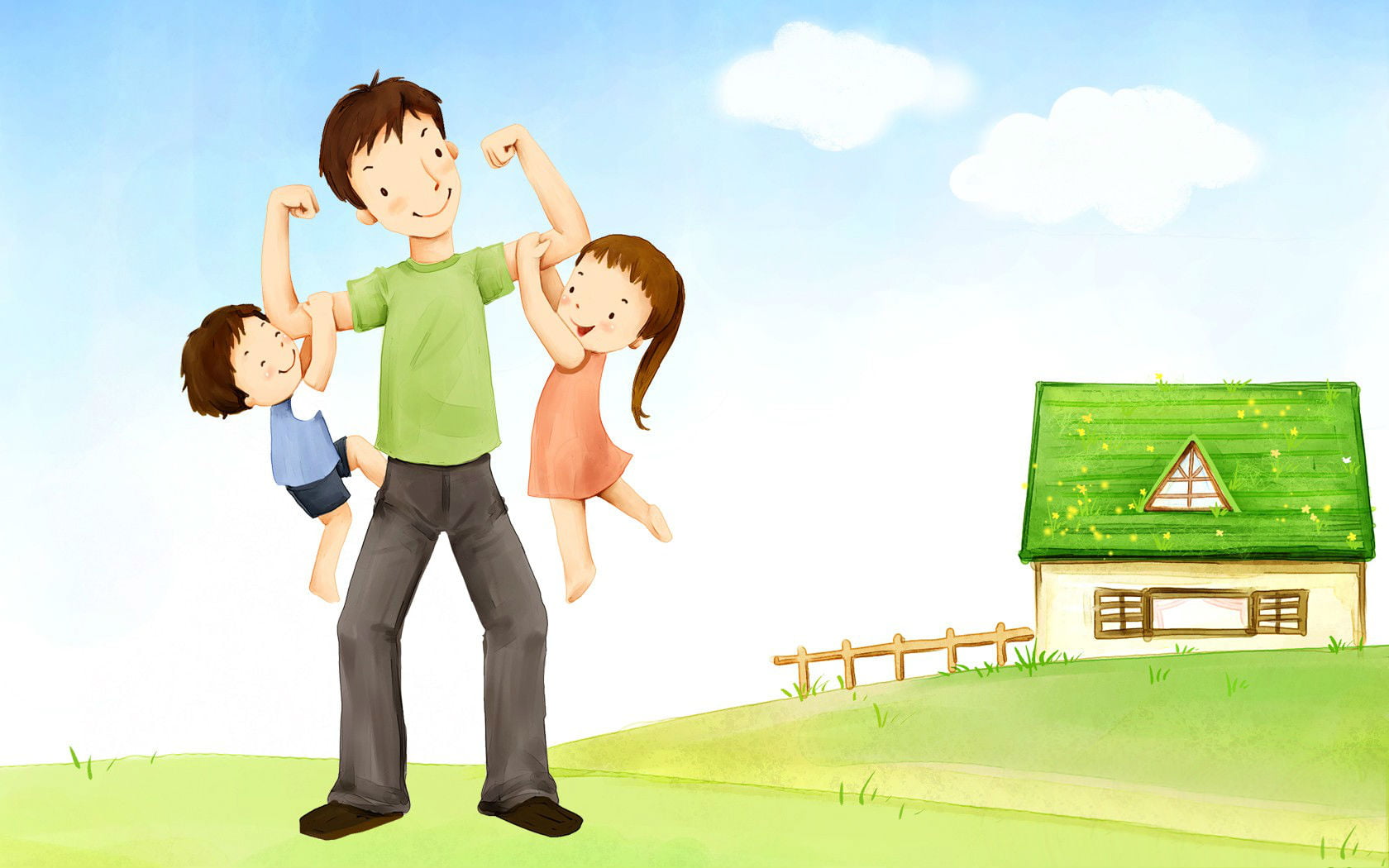 Happy Family - HD Wallpaper 