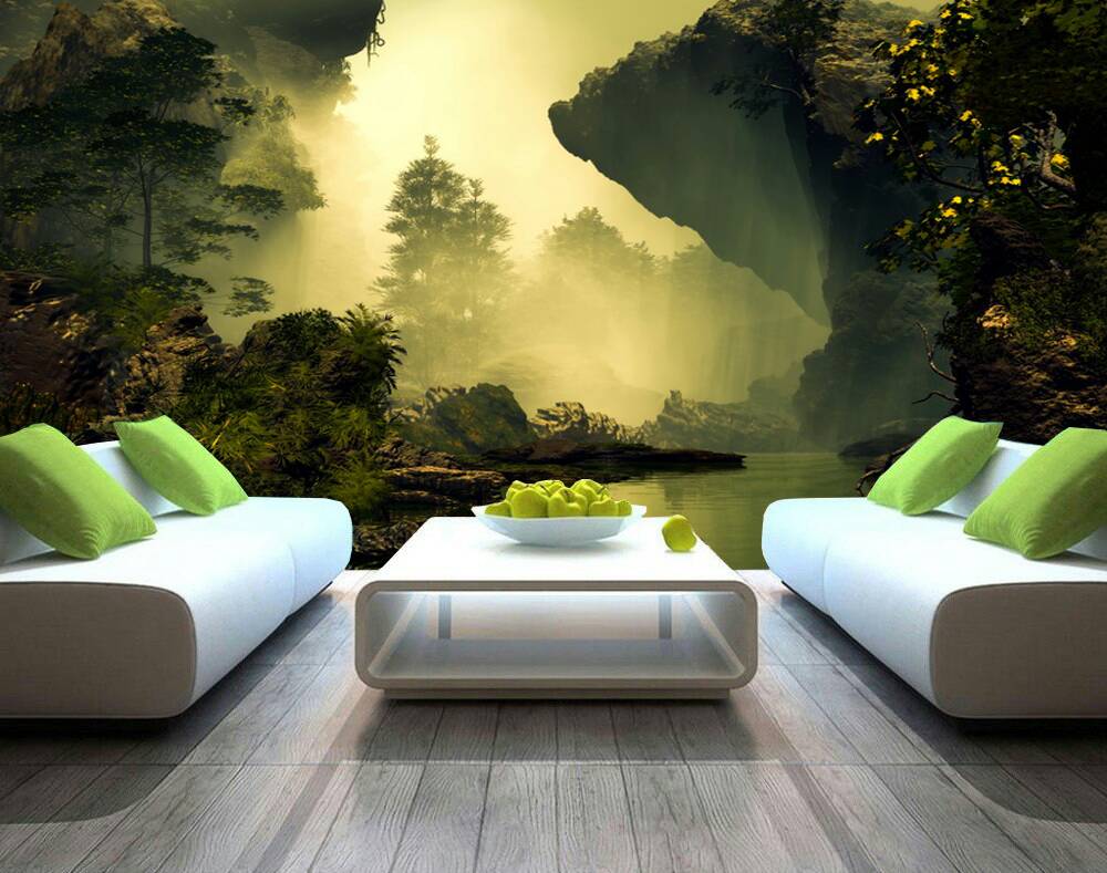 Waterfall 3d Wall Mural - HD Wallpaper 