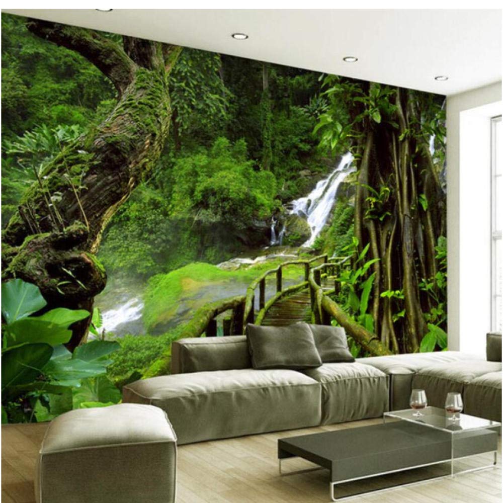 3d Forest Green Tree Art Wall Paper Wall Print Decal - Nature Wall Painting For Living Room - HD Wallpaper 