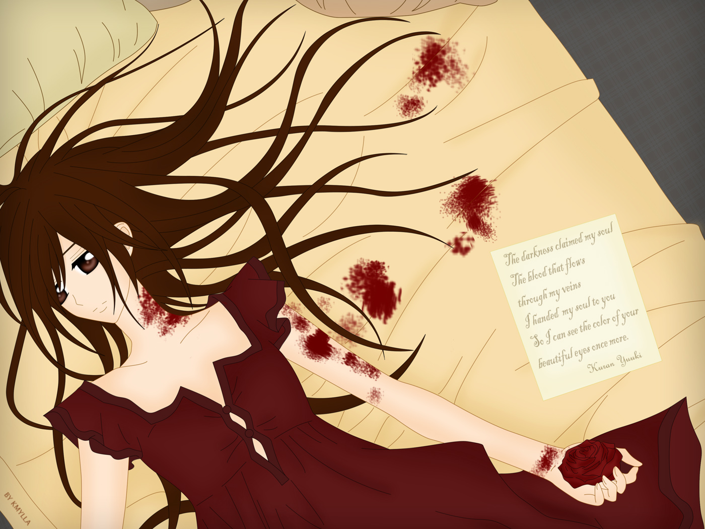 Kuran Yuuki - Vampire Knight Yuki Blood - HD Wallpaper 