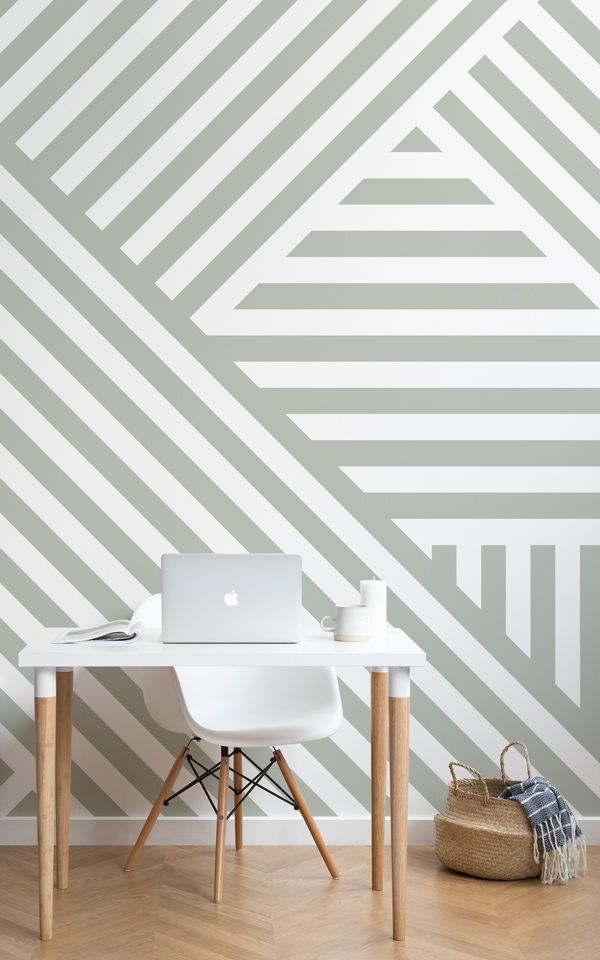 Black And White Wall Paint Geometric Pattern Ideas - HD Wallpaper 