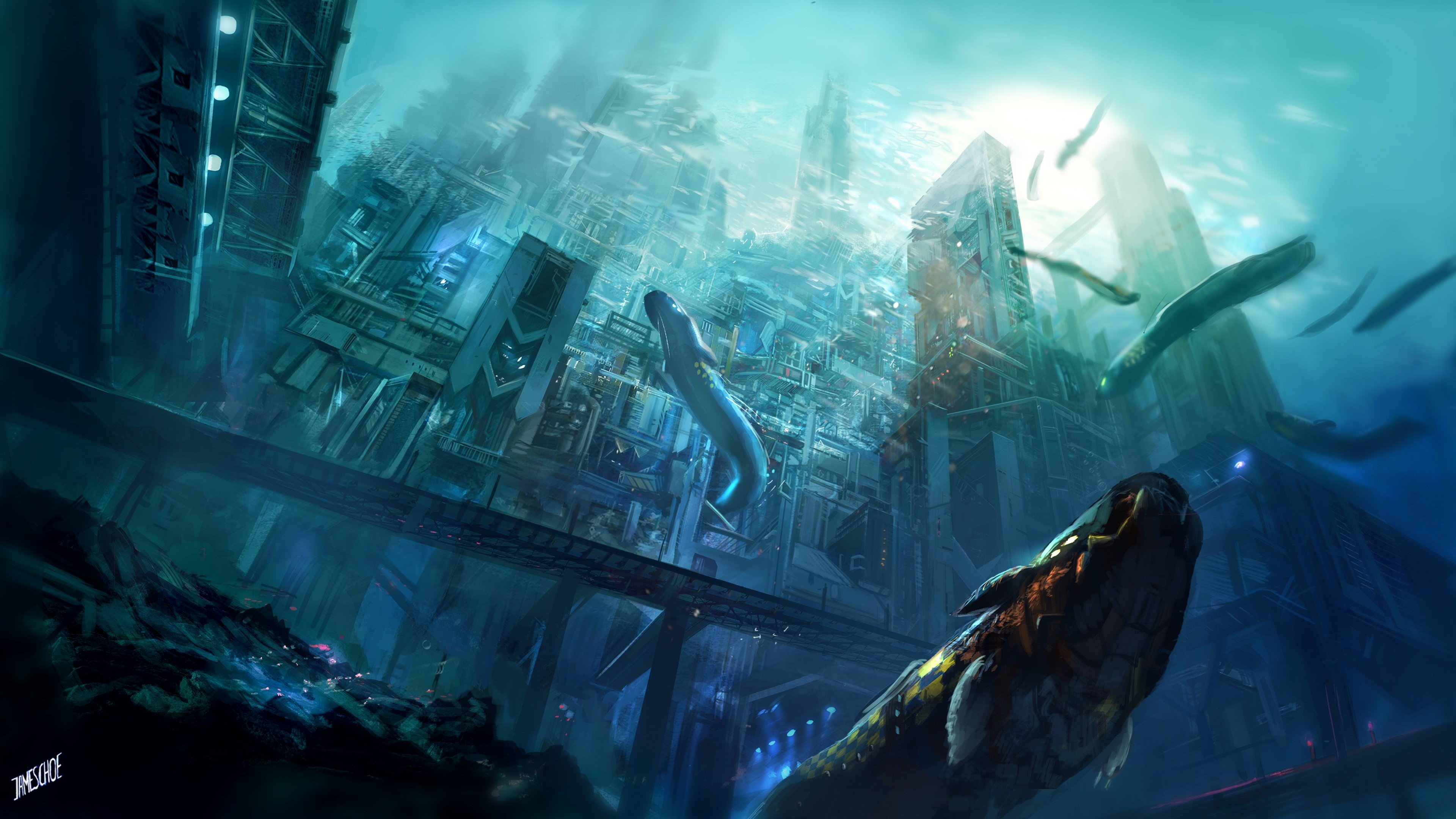 Fantasy Sunken City - HD Wallpaper 