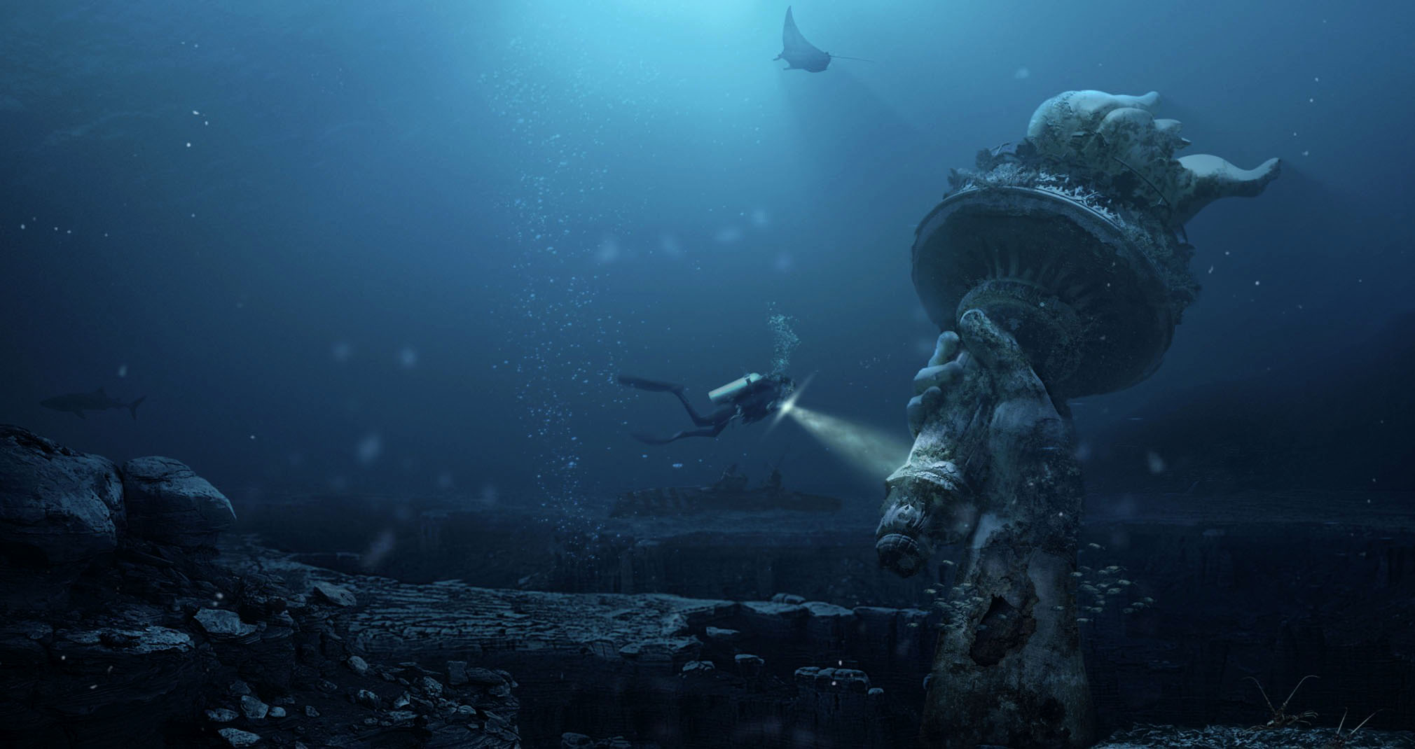 Statue Of Liberty Drowning - HD Wallpaper 