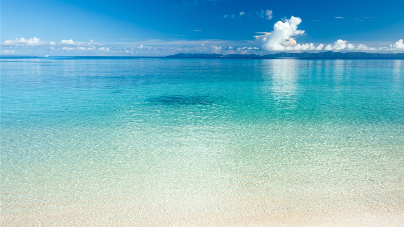 Summer Blue Ocean Scenery Hd Desktop Wallpaper - Seaside Wallpaper Hd - HD Wallpaper 