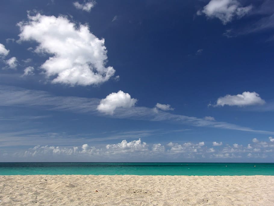Sky, Beach, And Ocean Horizon In Jamaica, Clouds, Photos, - HD Wallpaper 