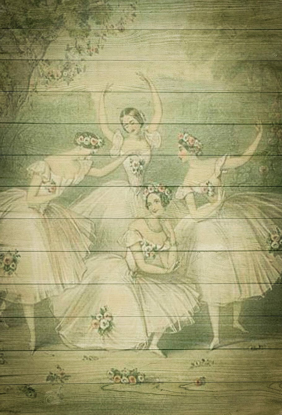 Ballet, On Wood, Vintage, Shabby Chic, Background, - HD Wallpaper 