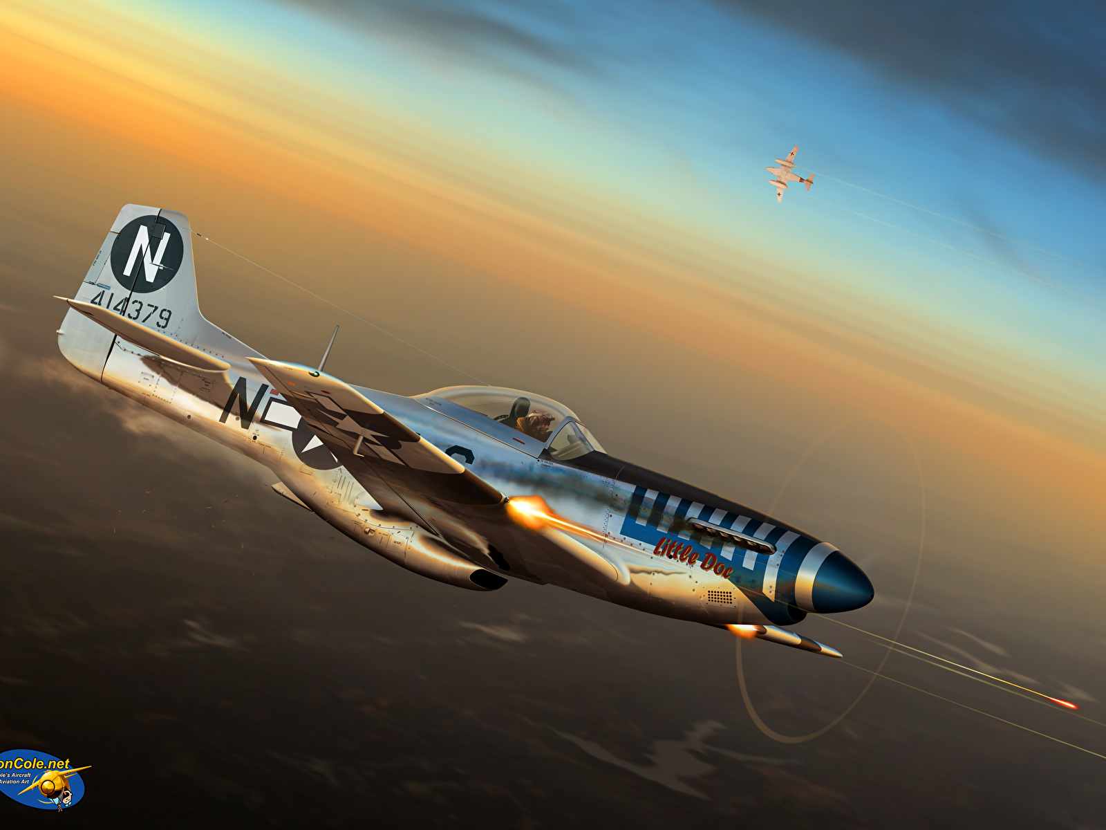 Images Fighter Aircraft Airplane Firing P-51d Little - 20th Fg P 51 Little Lady - HD Wallpaper 
