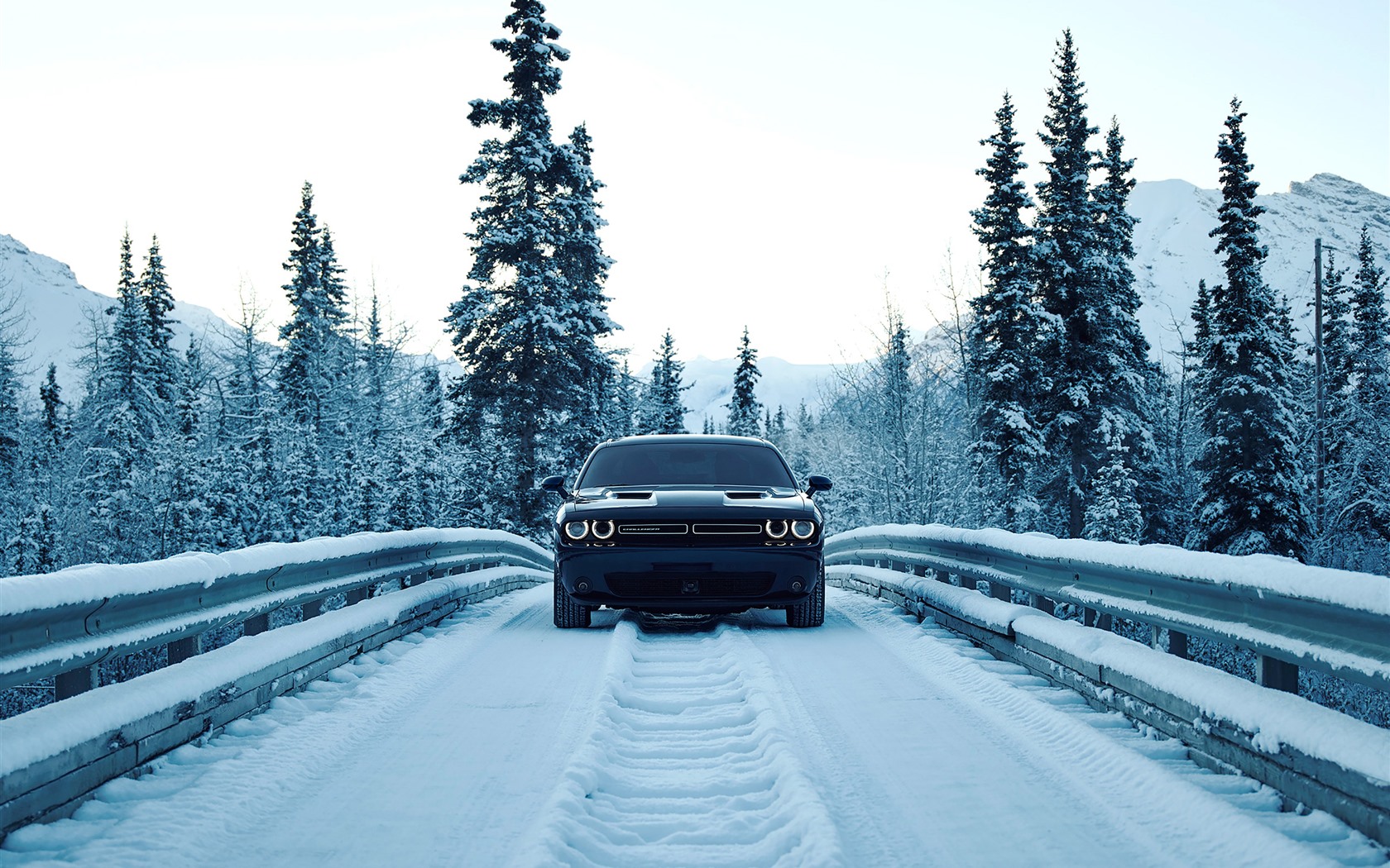 Dodge Challenger Winter - HD Wallpaper 