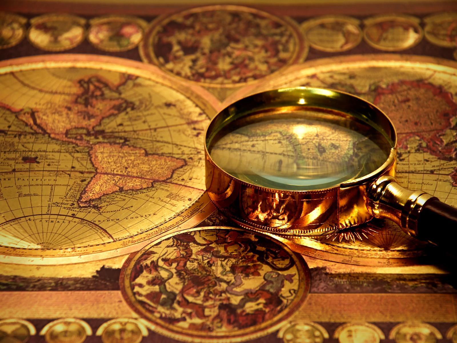 Map Pirate, Backgrounds Mood - Magnifying Glass - HD Wallpaper 