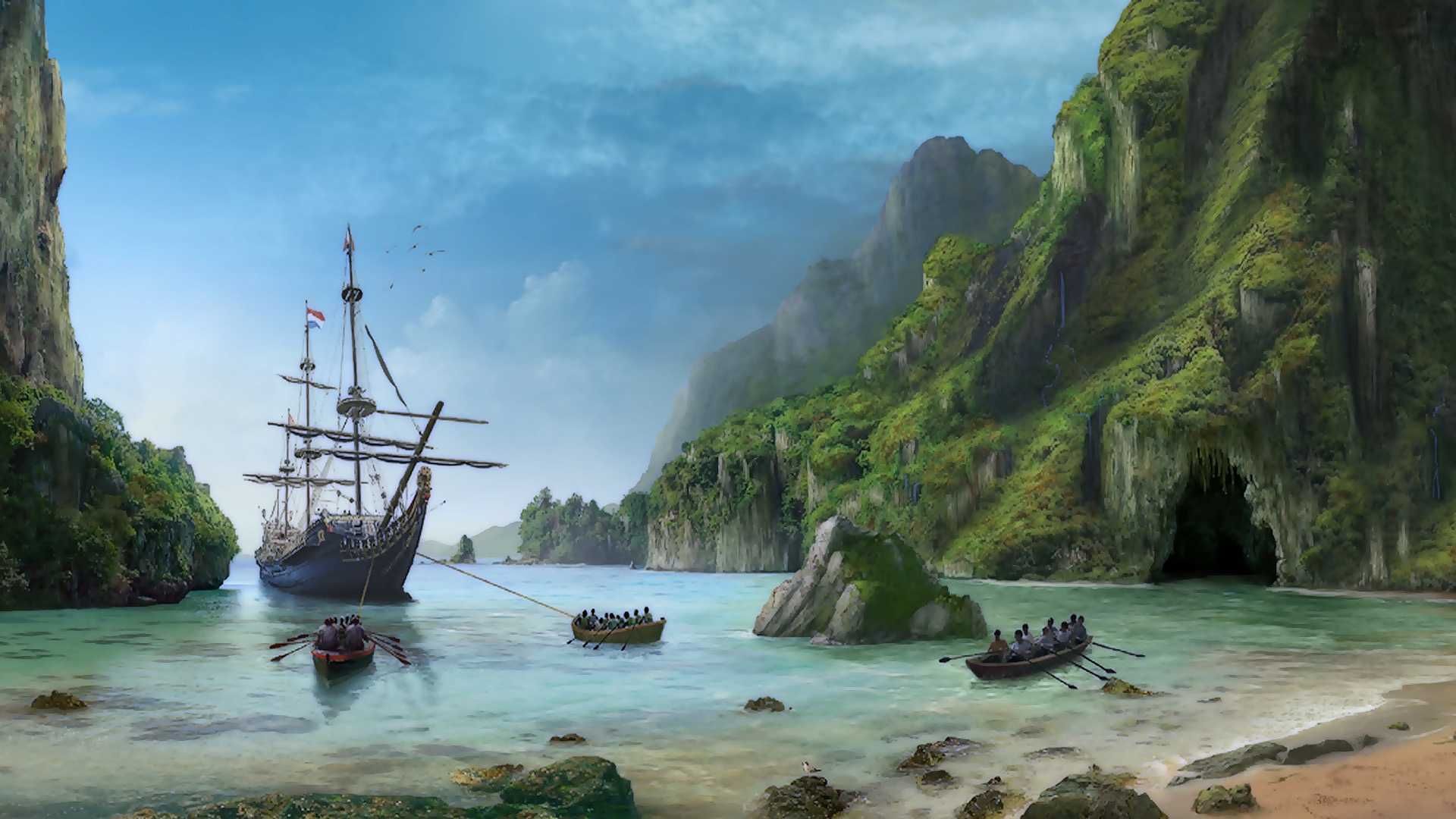 Pirate Ship Background - HD Wallpaper 