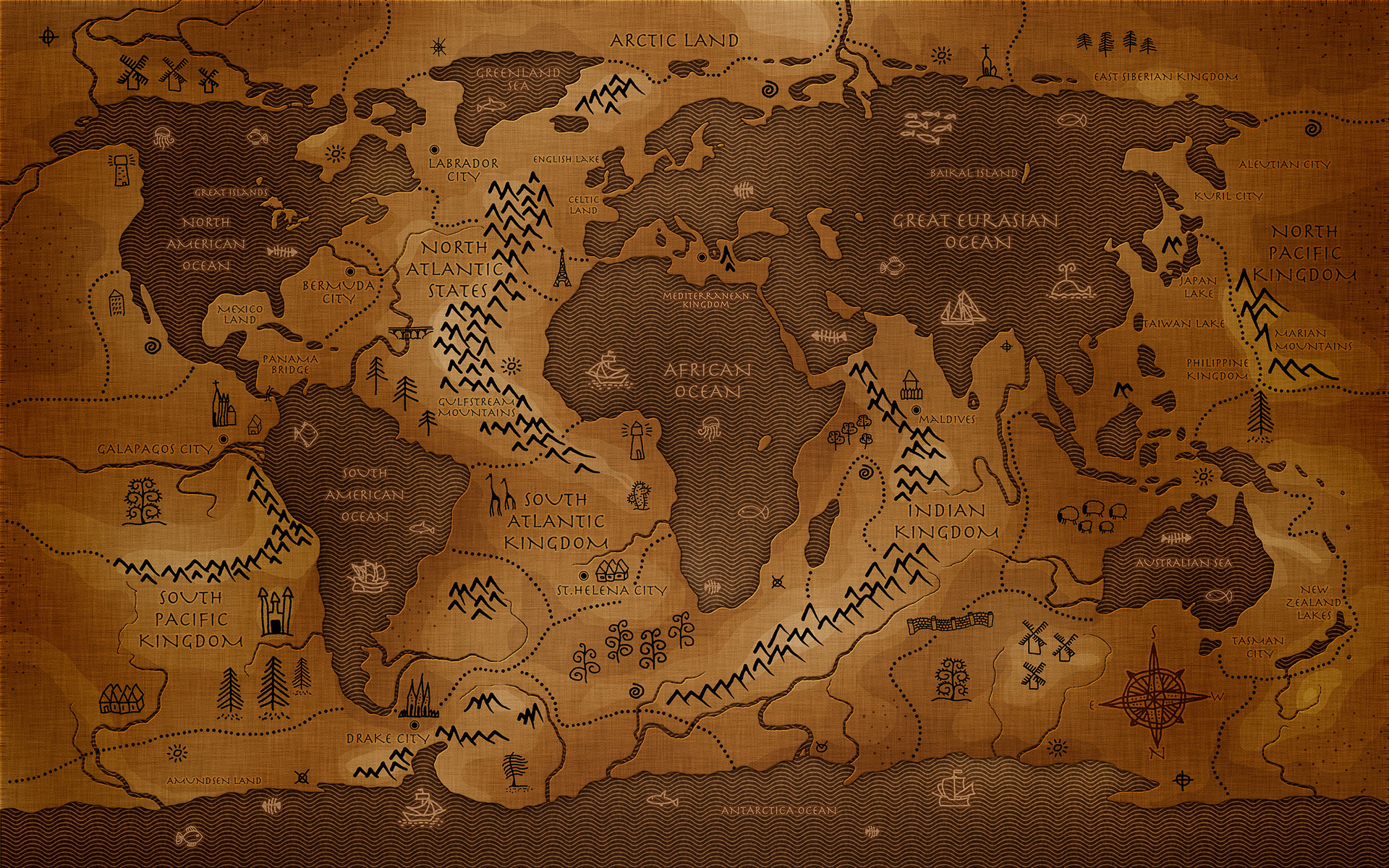 Antique World Map Wallpaper 
 Data-src - Shingeki No Kyojin World - HD Wallpaper 