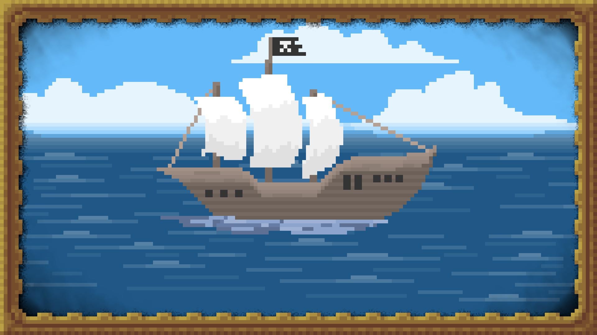 8 Bit Pirate Ship - HD Wallpaper 