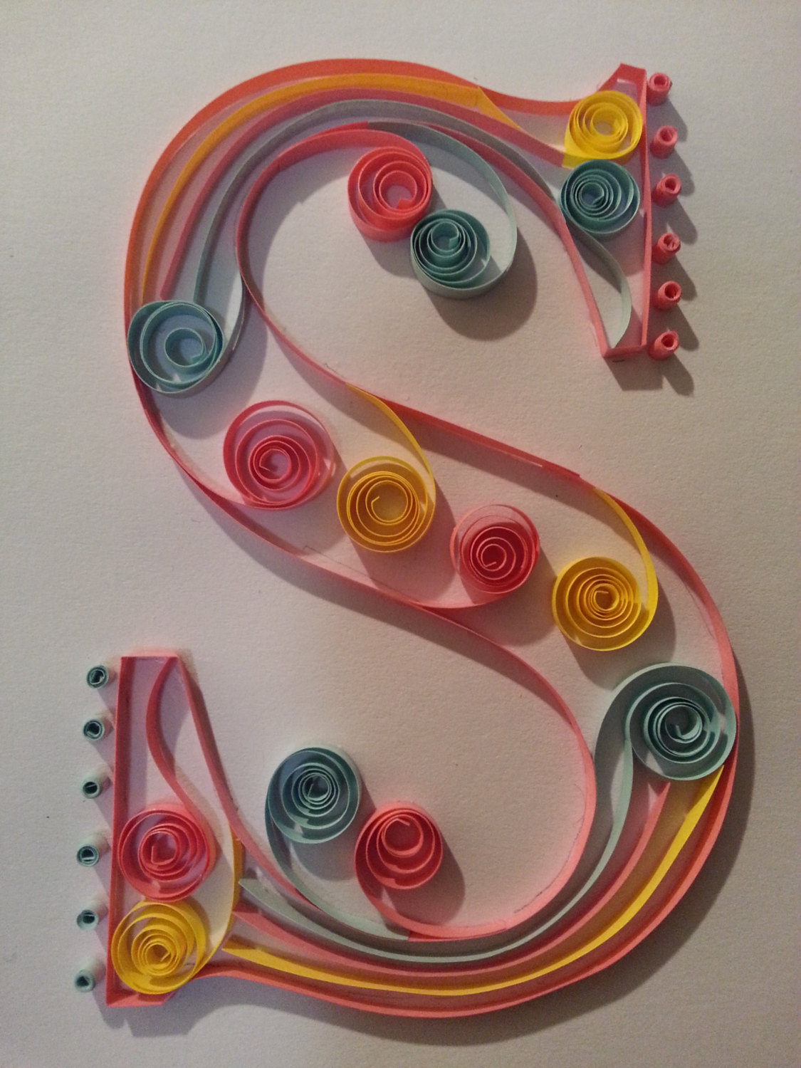 Quilled Monogram Letter S Via Etsy Wallpaper Wp2008492 - Quilling Letters S - HD Wallpaper 