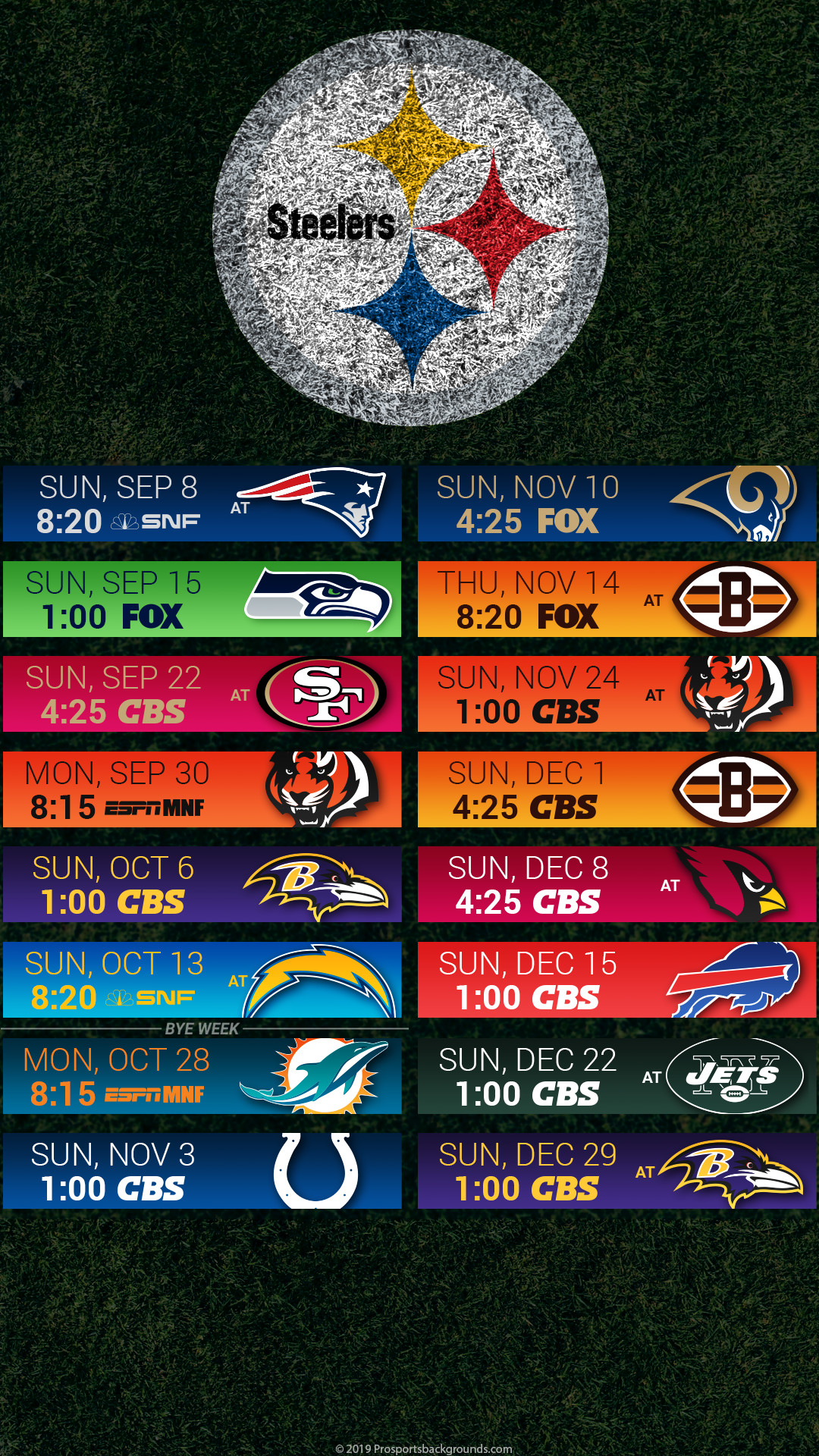 Pittsburgh Steelers Field 2019 Schedule Background - Pittsburgh Steelers 2019 Schedule - HD Wallpaper 