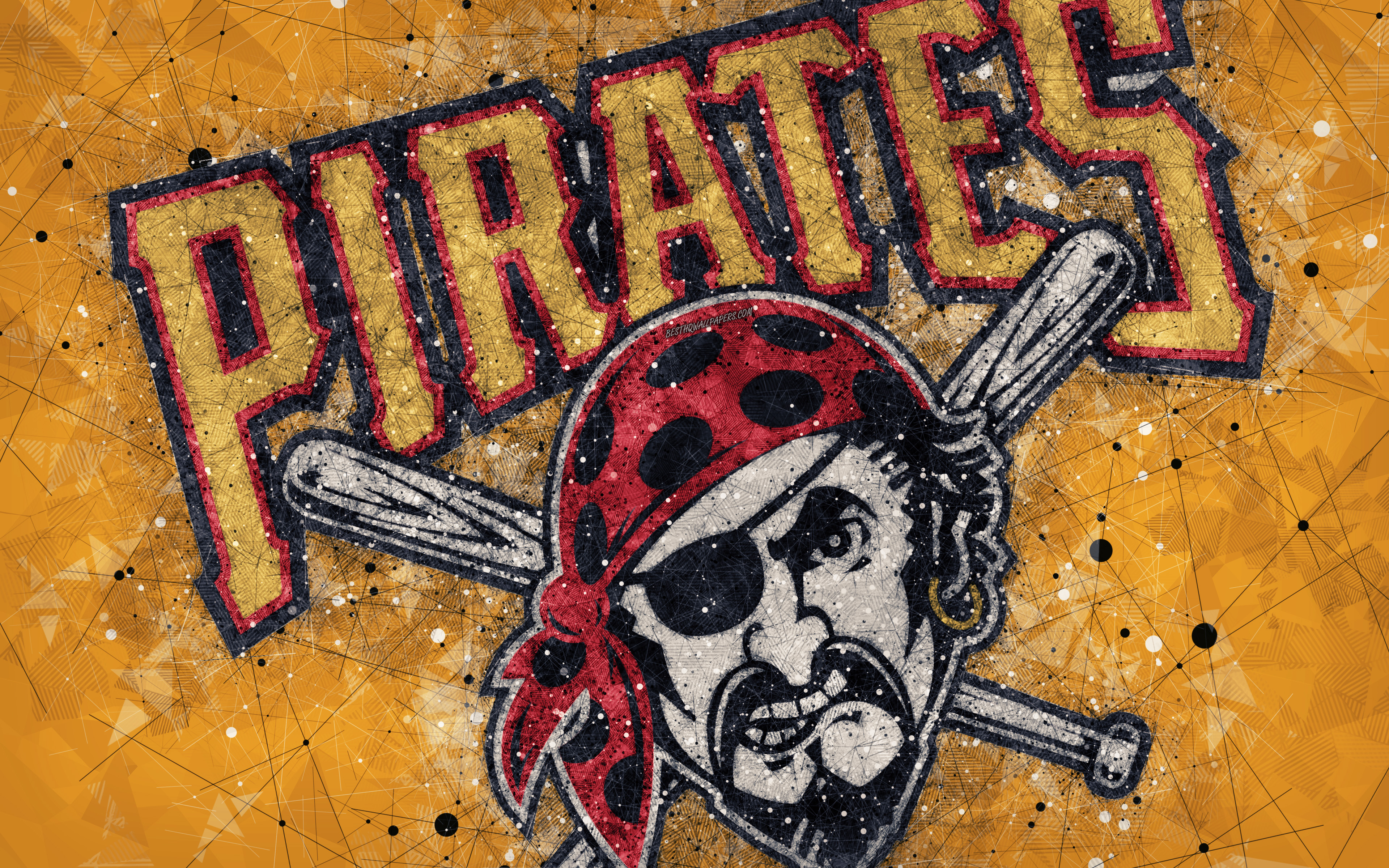 Pittsburgh Pirates, 4k, American Baseball Club, Geometric - Street Art - HD Wallpaper 