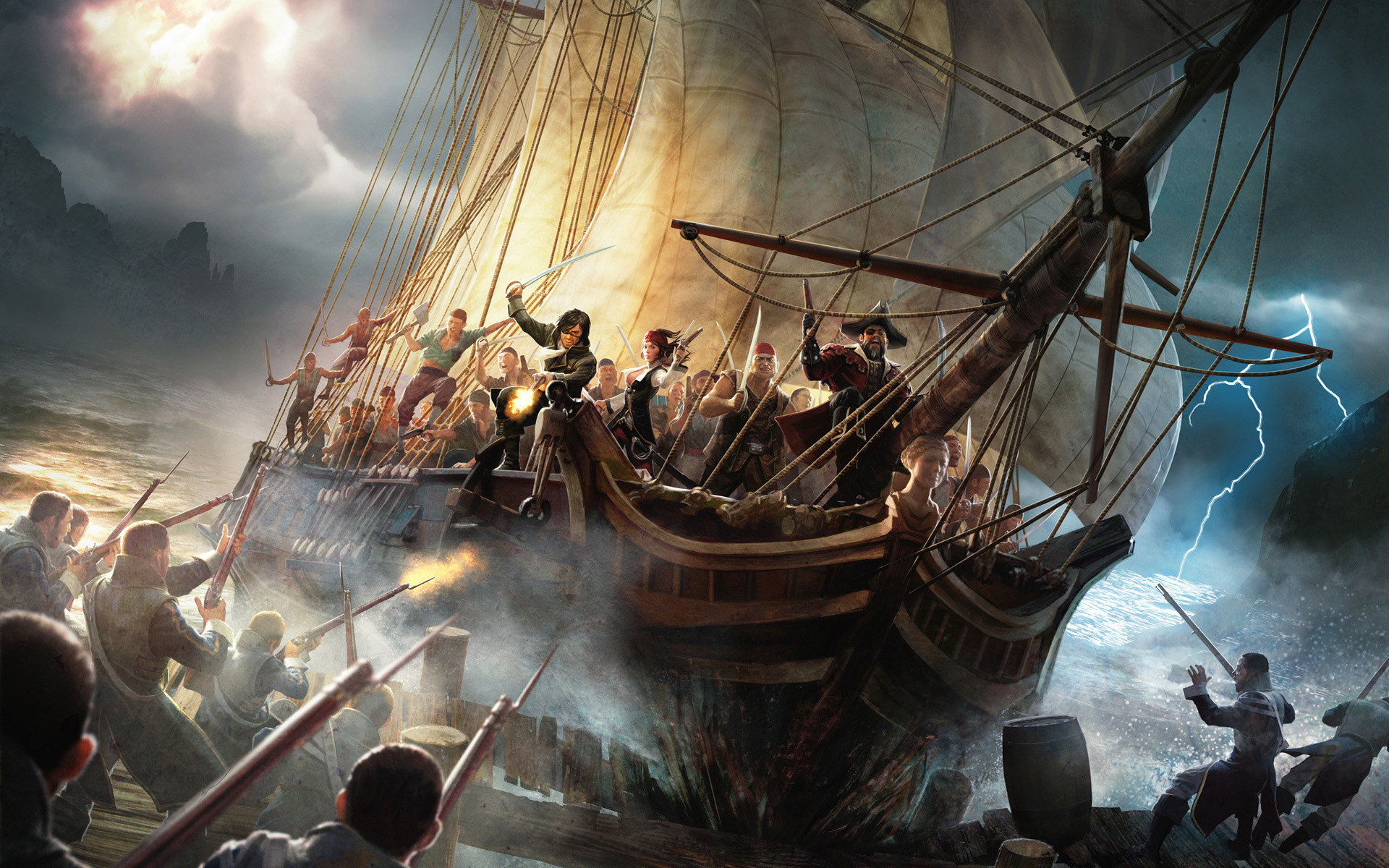 Wiki Pirate Photo Hd Pic Wpe004287 
 Data Src /w/full/f/2/4/137907 - Pirates Sailing - HD Wallpaper 