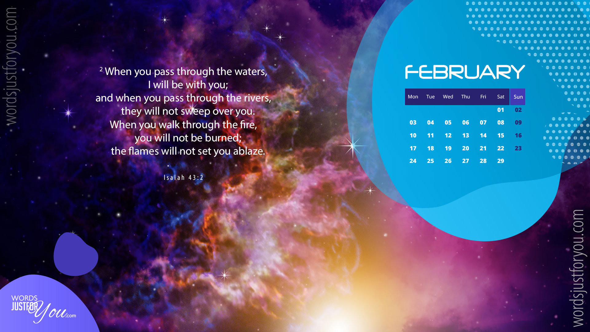 Hd February 2020 Calendar Desktop - Deep Space Nebula - HD Wallpaper 